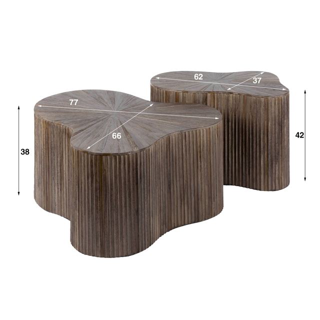 Salontafel Maya Teak shamrock set/2 – afbeelding 10