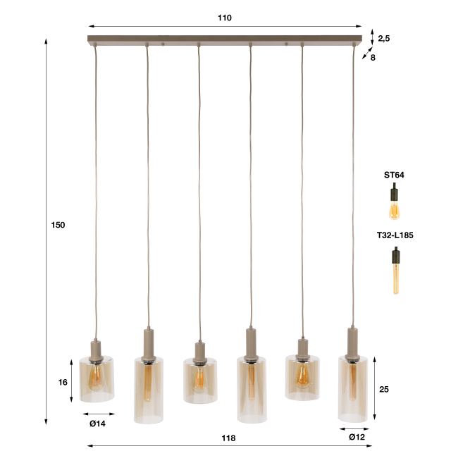Hanglamp Sepiora 6L – afbeelding 10