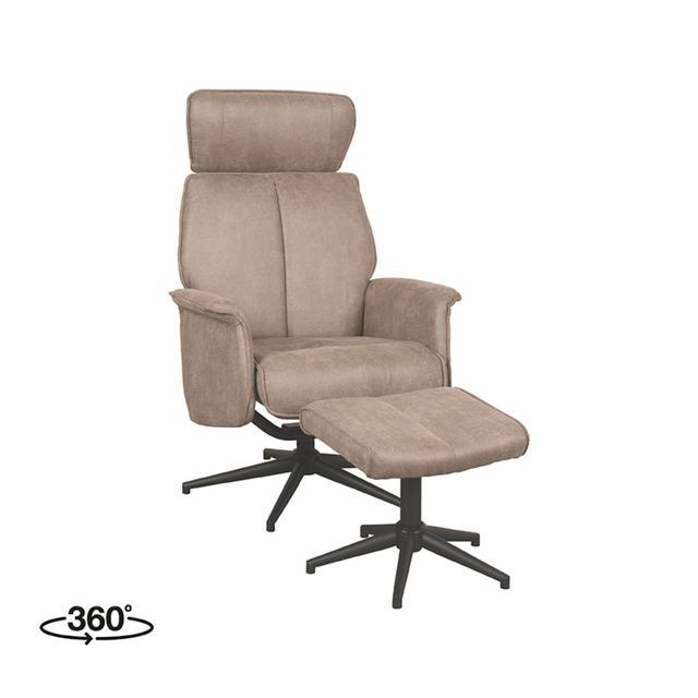 Fauteuil Verdal - Micro Suede - Incl. Hocker