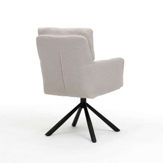 Armstoel Fresco - Stof Teddy Natural Ukfr - draaivoet zwart – afbeelding 2