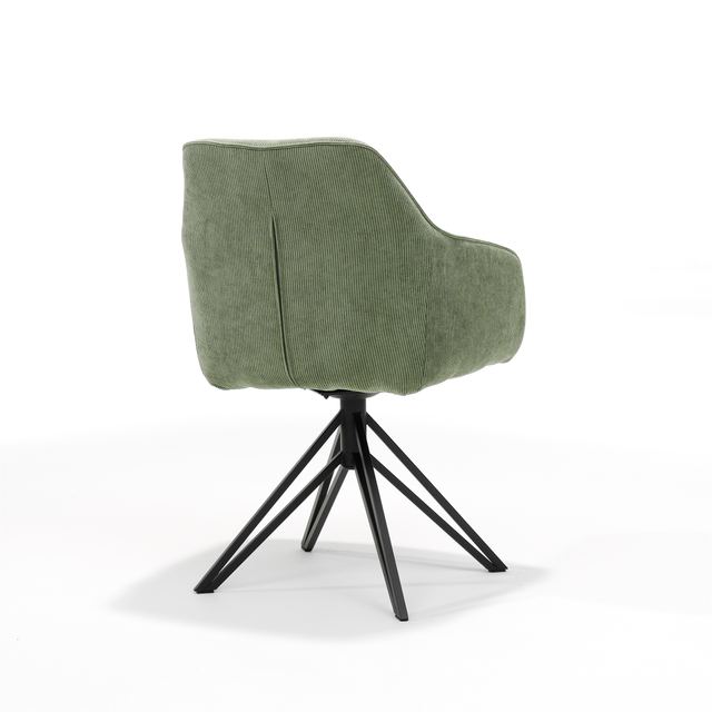 Armstoel Blues - Ribstof Groen - draaivoet – afbeelding 3
