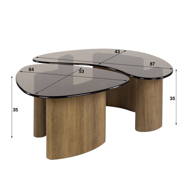 Salontafel Tinto organisch set/2 – afbeelding 11