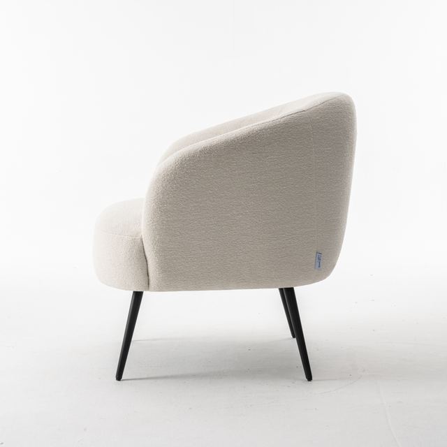 Fauteuil Laura Stof Teddy Ivory 101 – afbeelding 3