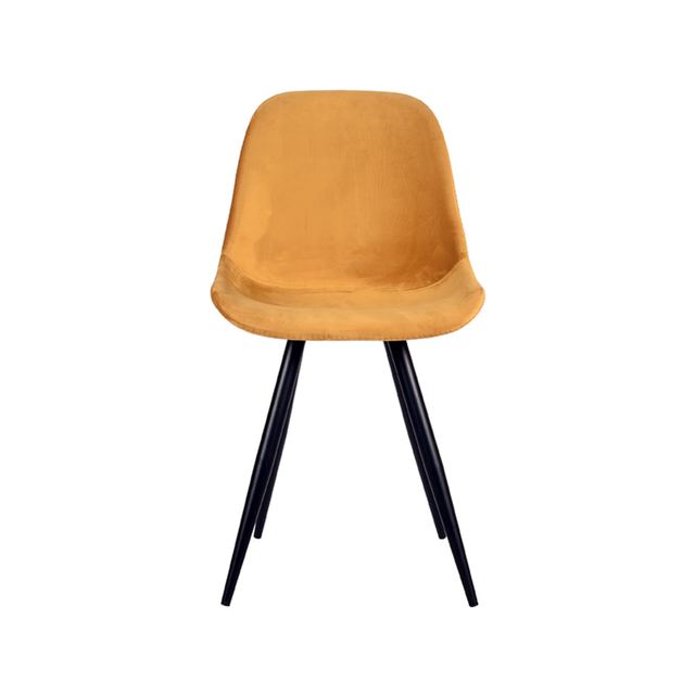 Eetstoel Capri - Fluweel Oker / Zwart