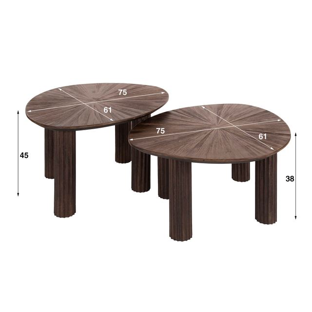 Salontafel Maya Teak driehoekig set/2 – afbeelding 10