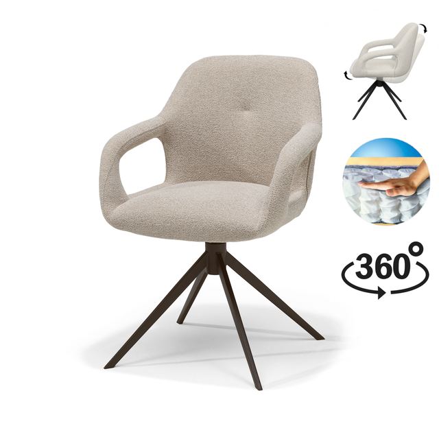 Armstoel Move Stof Sahara - Relax functie - frame anodic brown