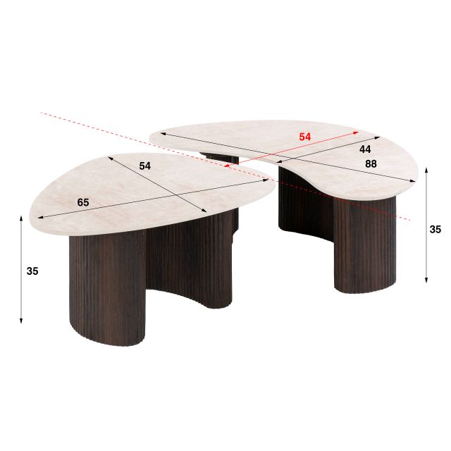 Salontafel Ceramo organisch set/2 – afbeelding 10