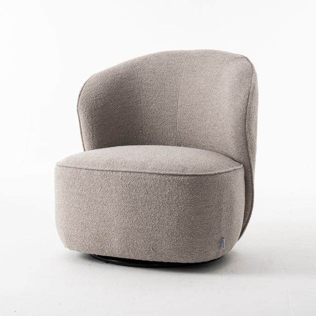 Fauteuil Sammy Draaifauteuil Stof Teddy #01 Natural – afbeelding 2