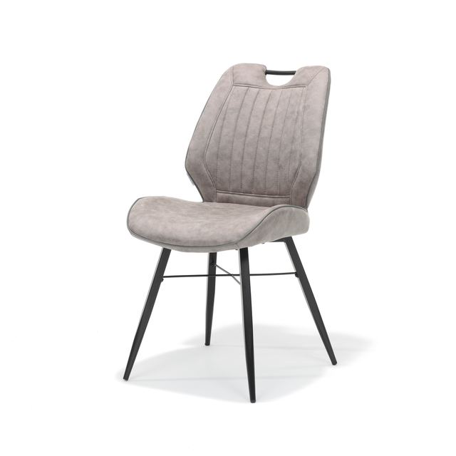Eetstoel Quattro zwart stof Soft