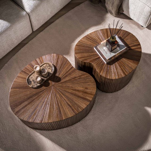 Salontafel Maya Teak niervormig set/2 – afbeelding 2