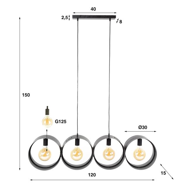 Hanglamp Ring mesh 4L – afbeelding 10