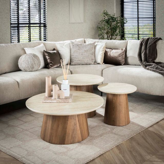 Salontafel Romano rond set/3