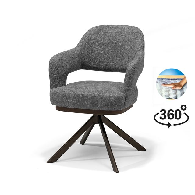 Draaistoel Colorado Stof Bear #11 Antraciet - 360 frame Anodic Brown
