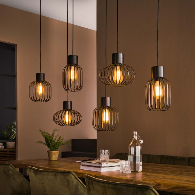 Hanglamp Mix Metal 3+3l