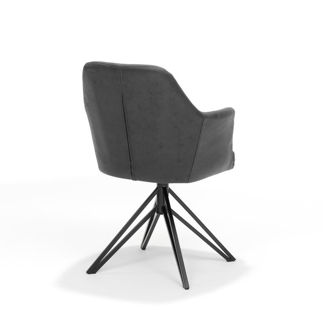 Armstoel Calvin draaivoet zwart Stof Soft Antraciet – afbeelding 3