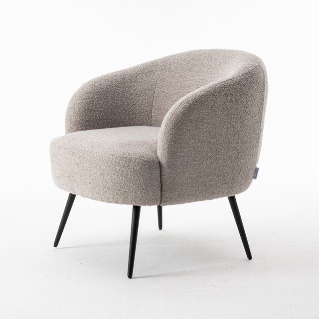 Fauteuil Laura Stof Teddy Natural 01 – afbeelding 2