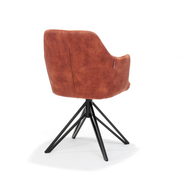 Armstoel Calvin draaivoet zwart Stof Aurora Copper – afbeelding 2