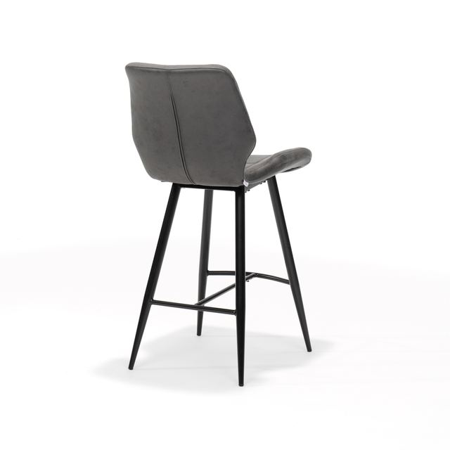 Barkruk Borgo zwart Stof Soft Antraciet – afbeelding 2