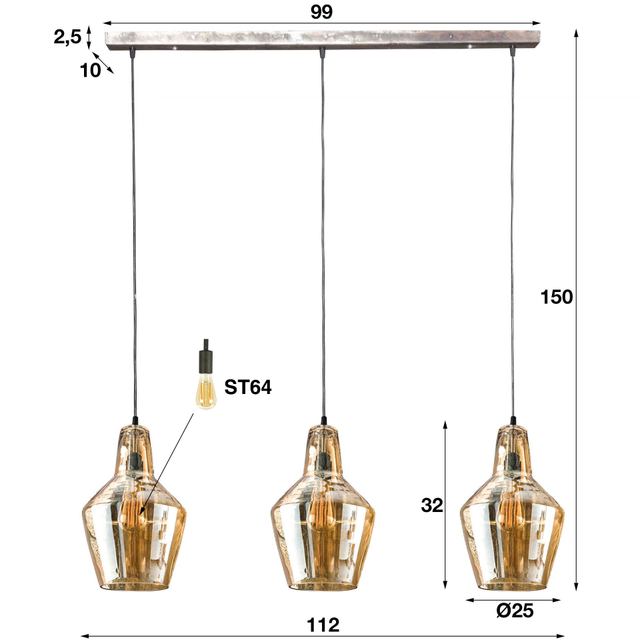 Hanglamp Glass Cone 3L – afbeelding 10