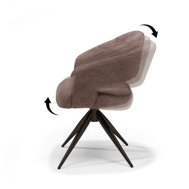 Armstoel Swing Stof Leo - Relax functie - frame Anodic Brown – afbeelding 4