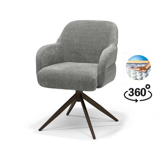 Draaistoel Austin Stof Cremona #93 - 360 frame Anodic Brown P03