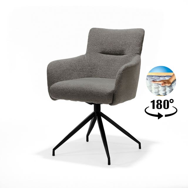Armstoel Joey Stof Retro Bliss Antraciet frame zwart