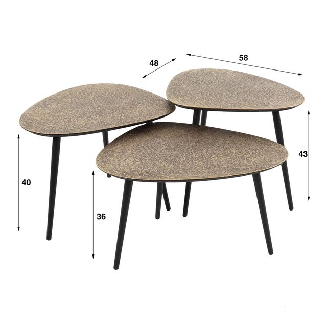 Salontafel Metallic driehoekig set/3 – afbeelding 10