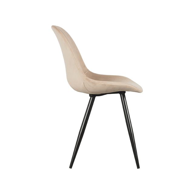 Eetstoel Capri - Fluweel Zand / Zwart – afbeelding 3
