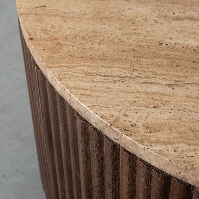 Salontafel Ribble - Travertin - 70 cm - Rond – afbeelding 3
