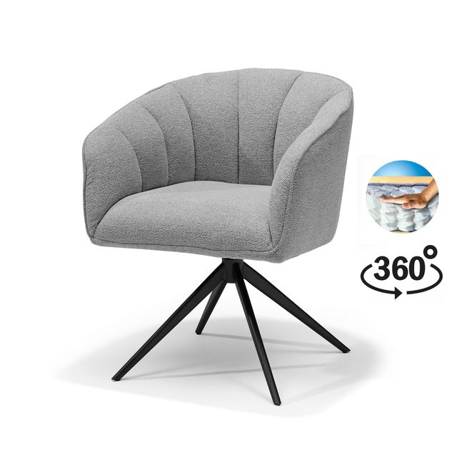 Draaistoel Cocoon Stof Sahara Grey - 360 frame Zwart