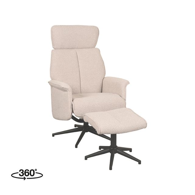 Fauteuil Verdal - Boucle - Incl. Hocker