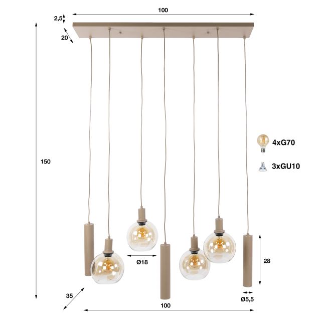 Hanglamp Sfera Tricolore 4+3l – afbeelding 10