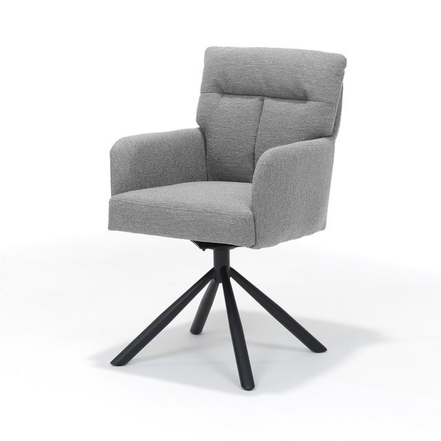 Armstoel Fresco - Stof Teddy - draaivoet zwart – afbeelding 3