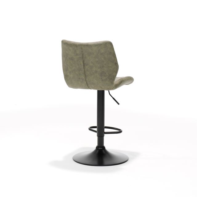 Barkruk Bobby zwart - Stof Soft Groen – afbeelding 2