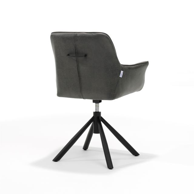 Armstoel Rapid T2-360 Bull Microleder Graphite #66, draaivoet 360 – afbeelding 3