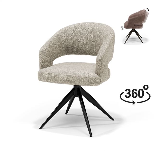 Armstoel Swing Stof Leo - Relax functie - frame zwart