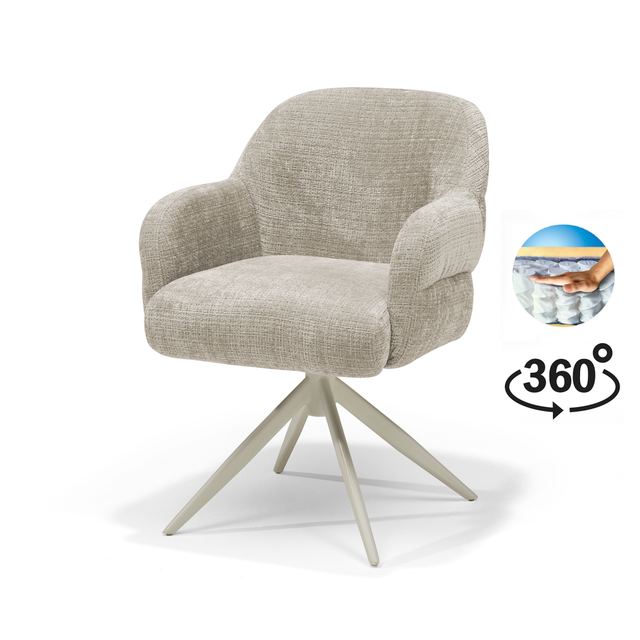Draaistoel Austin Stof Cremona #02 - 360 frame Beige P03