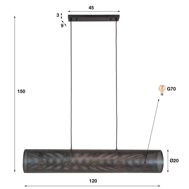 Hanglamp Tubon Mesh 5L – afbeelding 10