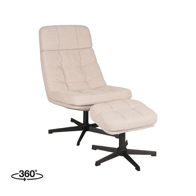 Fauteuil Alvar - Boucle - Incl. Hocker – afbeelding 2