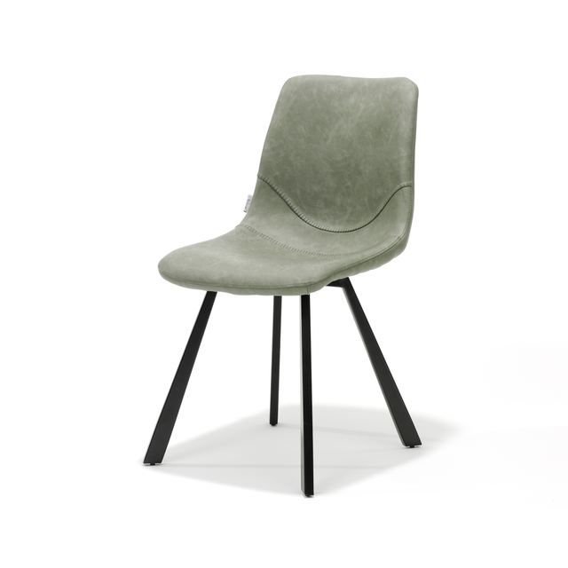 Eetstoel Bari Zwart Stof Vintage Groen