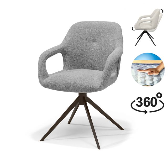 Armstoel Move Stof Sahara #455 Grey - Relax functie - frame Anodic Brown
