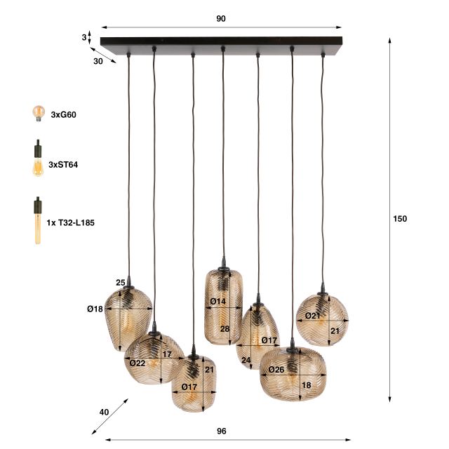 Hanglamp Chevron 4+3l – afbeelding 10