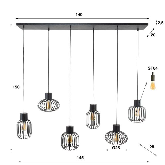 Hanglamp Mix Metal 3+3l – afbeelding 10