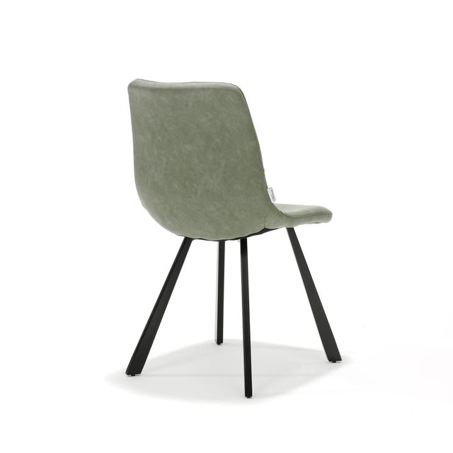 Eetstoel Bari Zwart Stof Vintage Groen – afbeelding 2