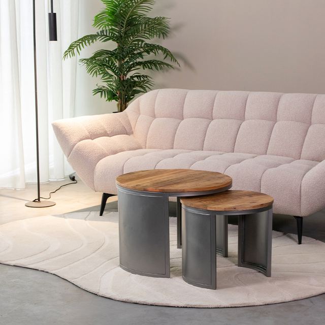 Salontafel Set Bunch - Mangohout - 60 cm - Rond – afbeelding 5