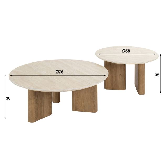 Salontafel Romano rond set/2 – afbeelding 10