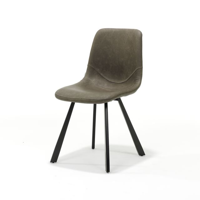 Eetstoel Bari Zwart Stof Vintage