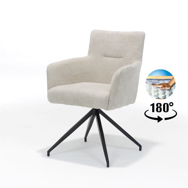 Armstoel Joey Stof Retro Bliss Natural – afbeelding 2
