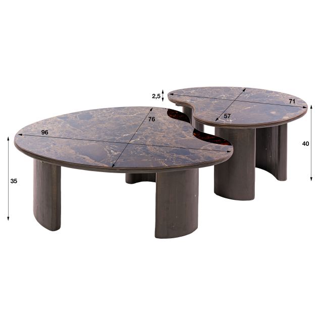 Salontafel Empera niervormig set/2 – afbeelding 10