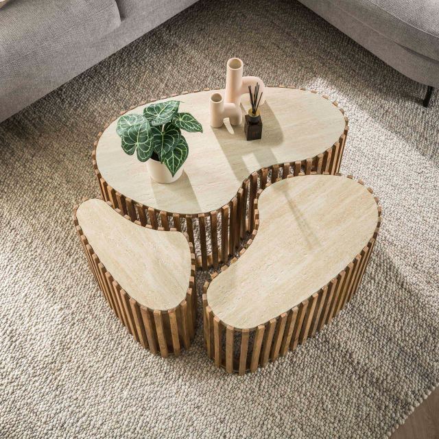 Salontafel Nuovo niervormig set/3 – afbeelding 2
